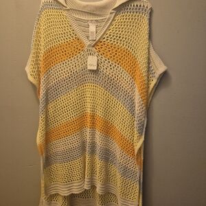 Free People Multicolor V-Neck Sweater New With Tags